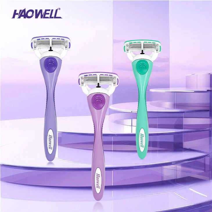 1+2 Woman Razor With 5 Blade And Open-backed Cartridge