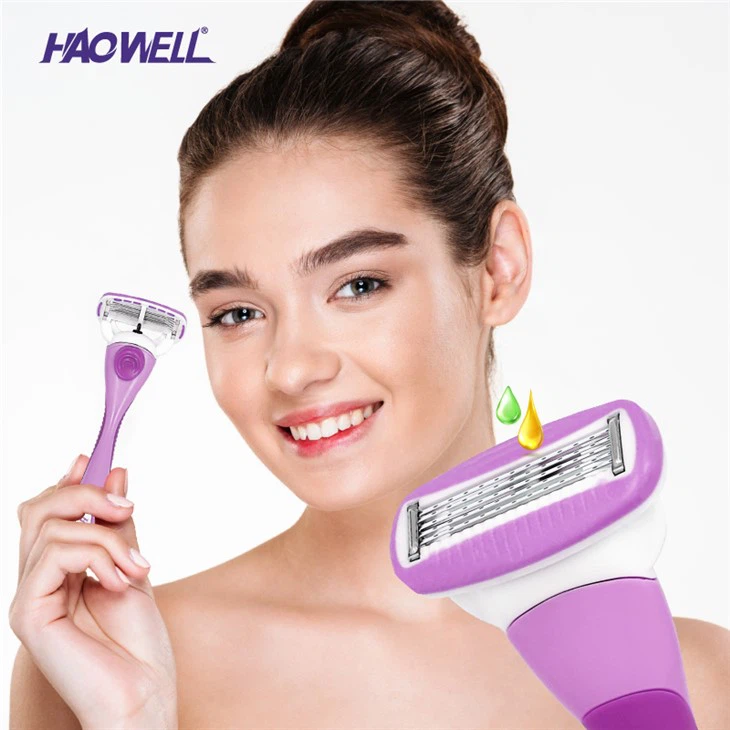 1+2 Woman Razor With 5 Blade And Open-backed Cartridge